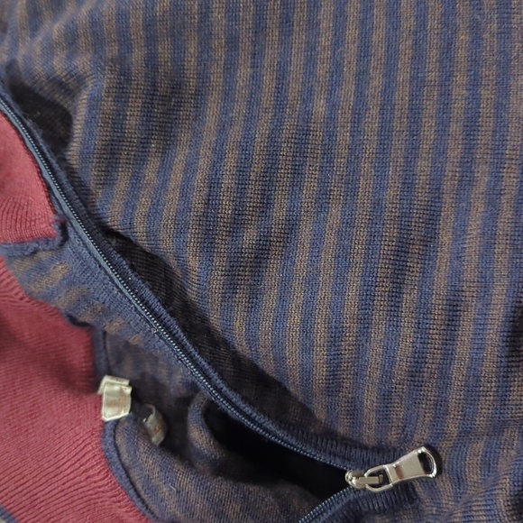 Peter Millar 100% Merino wool striped 1/4zip - Picture 6 of 7